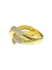 18K Gold Diamond Snake Motif Ring