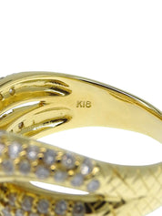 18K Gold Diamond Snake Motif Ring