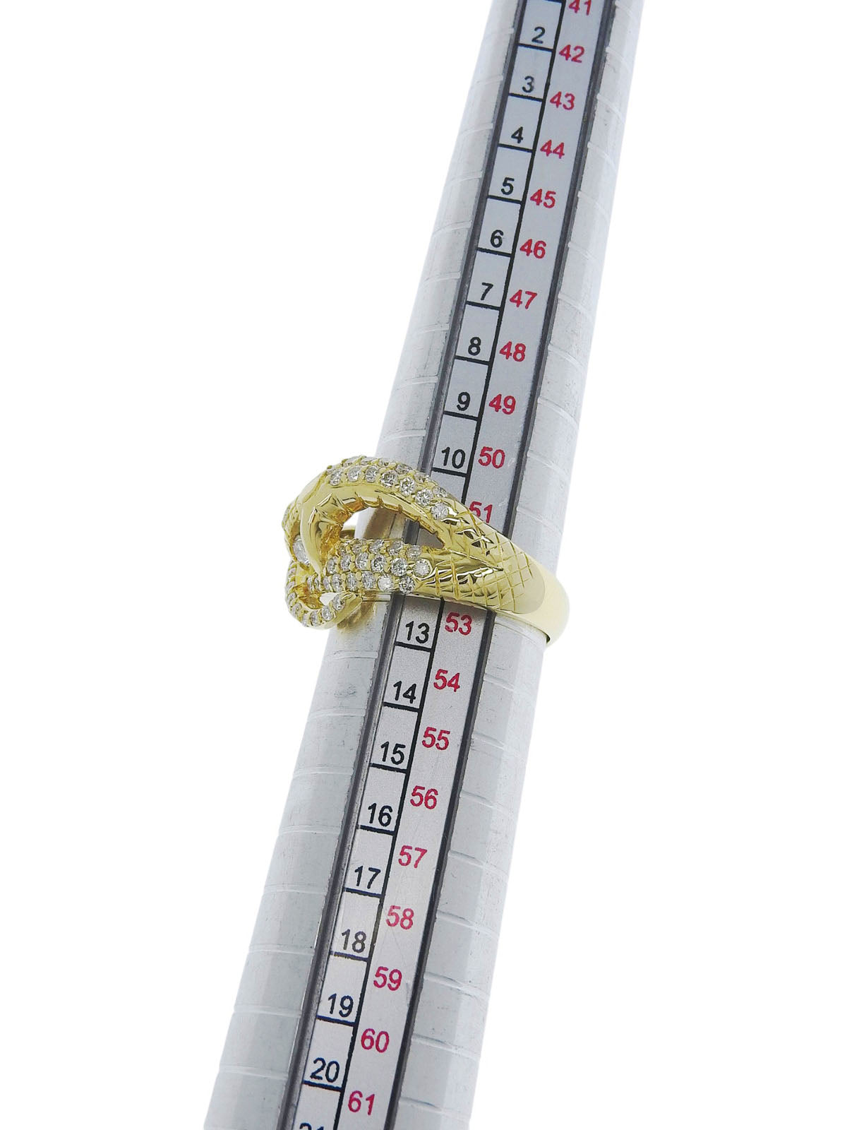 18K Gold Diamond Snake Motif Ring