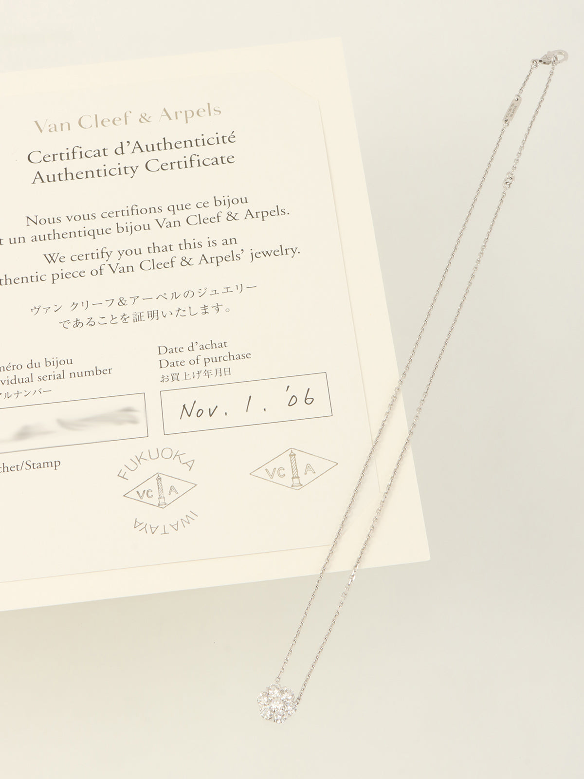 18KダイヤモンドフルーレットL シルバー