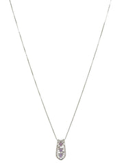 プラチナサファイアデザインネックレス シルバー/パープル