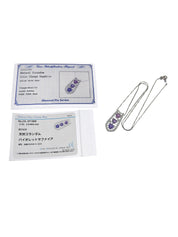 プラチナサファイアデザインネックレス シルバー/パープル