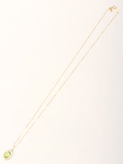 18Kプラチナダイヤモンドティアドロップネックレス ゴールド/グリーン