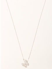 18K Diamond De Papillon Necklace in Silver