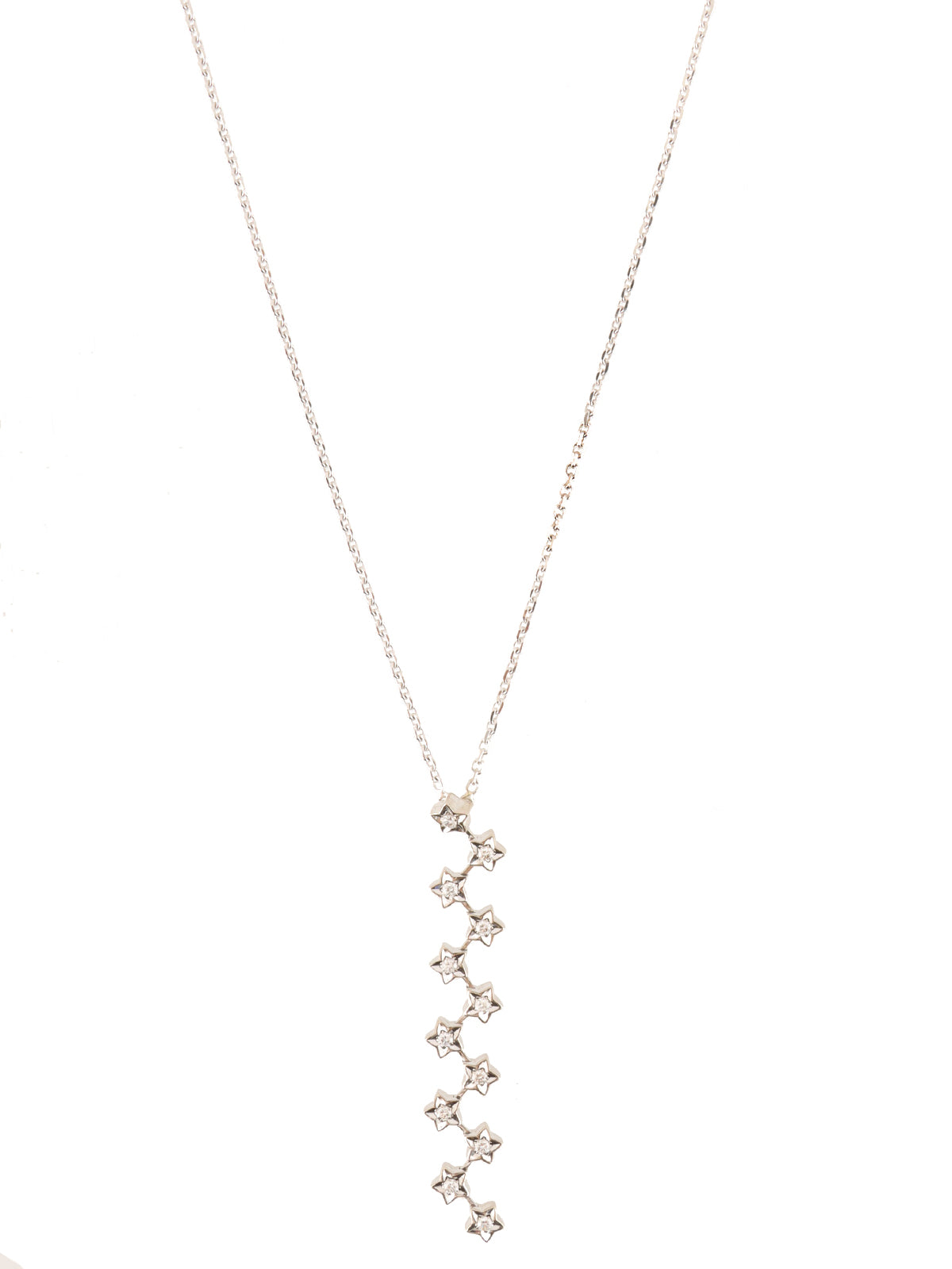 18K Diamond Comet Necklace in Silver