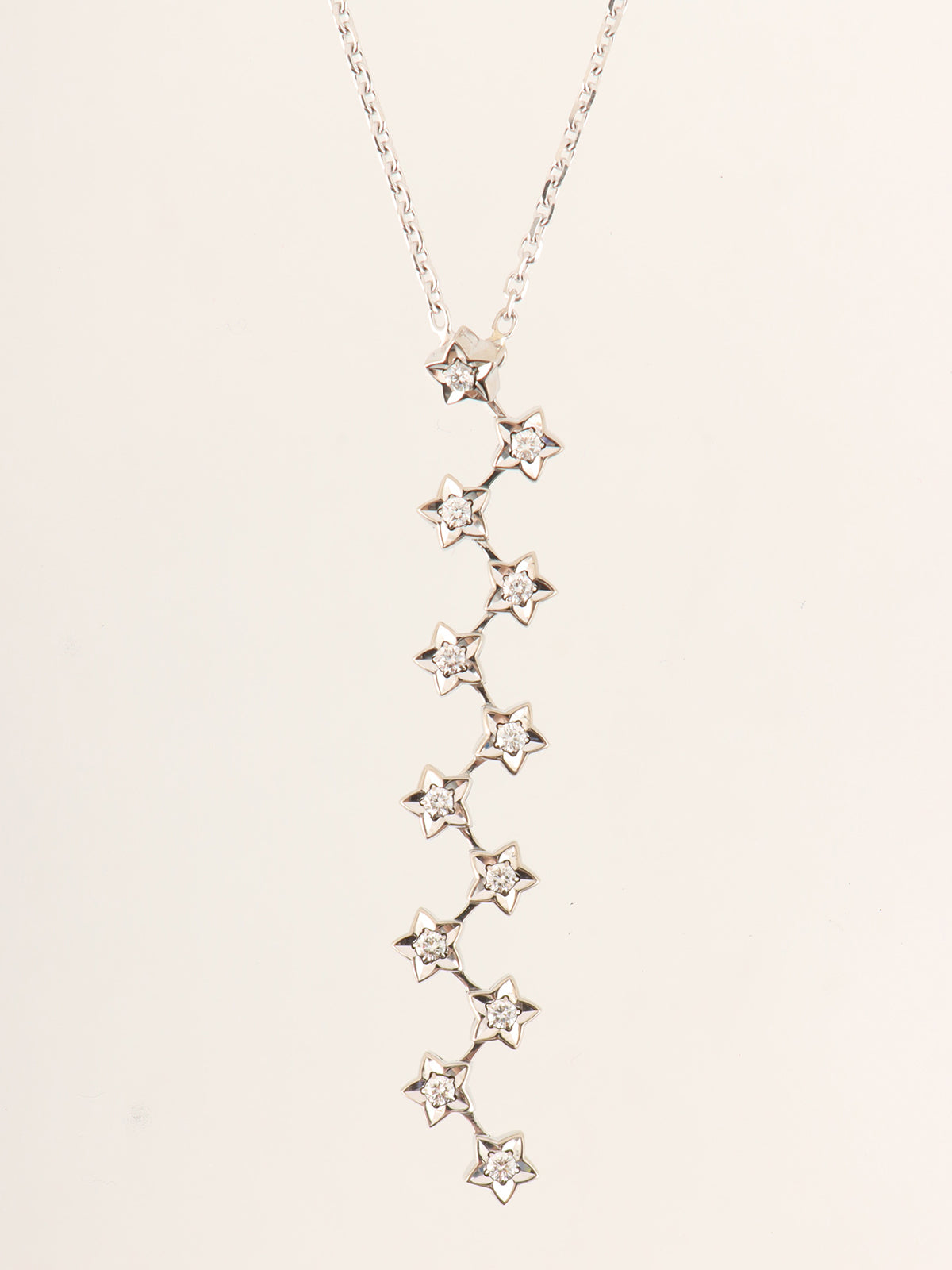 18K Diamond Comet Necklace in Silver