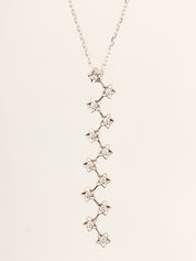 18K Diamond Comet Necklace in Silver