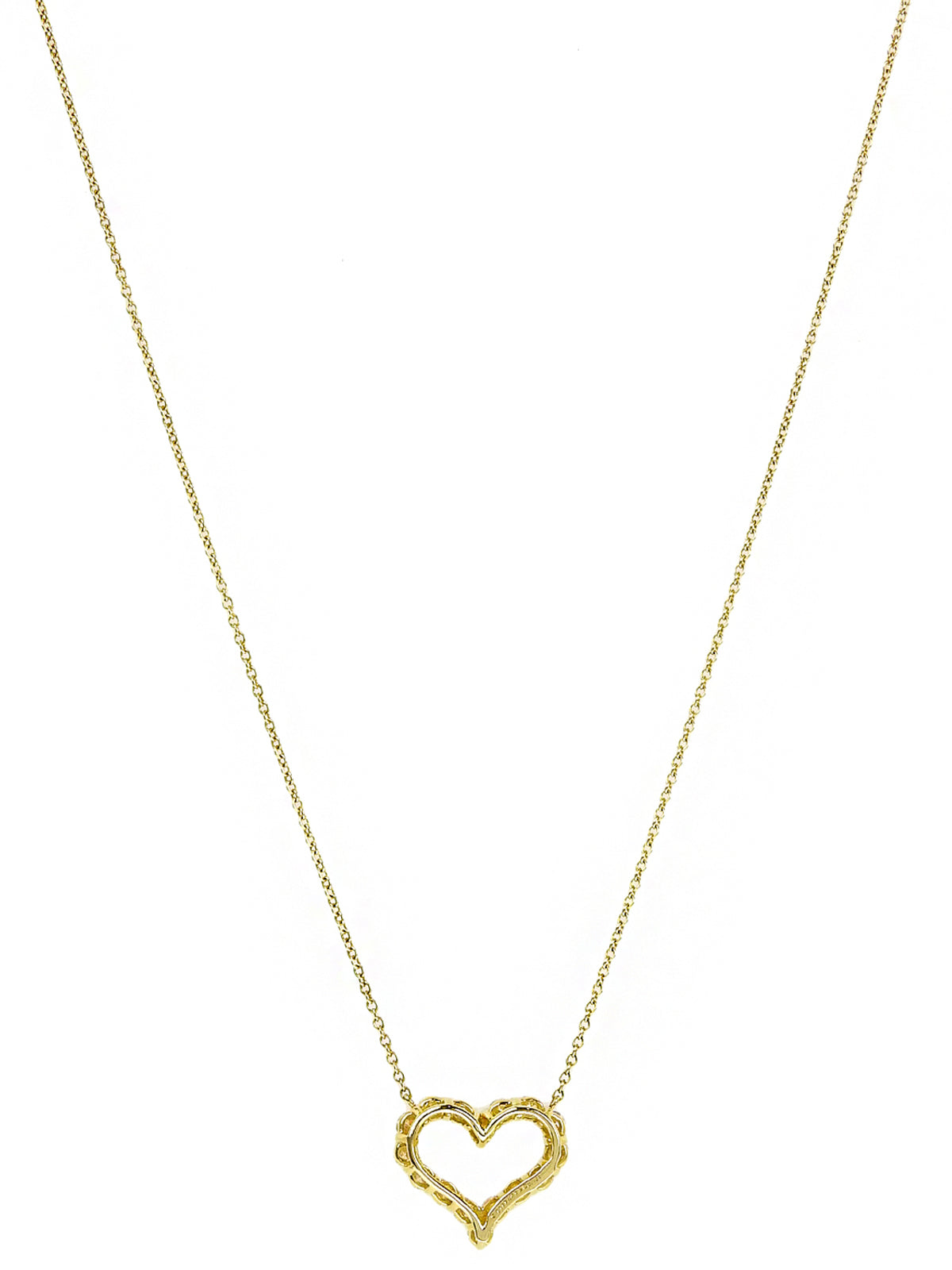 18K Gold Diamond Sentimental Heart Necklace