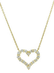 18K Gold Diamond Sentimental Heart Necklace