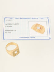 18K Gold Diamond Star Design Ring