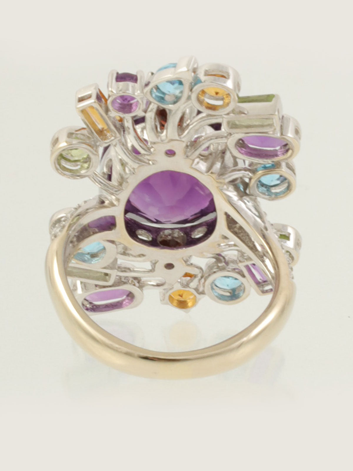 18K Amethyst and Diamond Ring, Purple/Multi