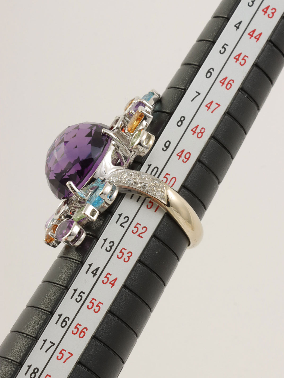 18K Amethyst and Diamond Ring, Purple/Multi