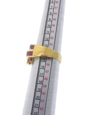 18K Gold/Pink Ruby and Diamond Design Ring