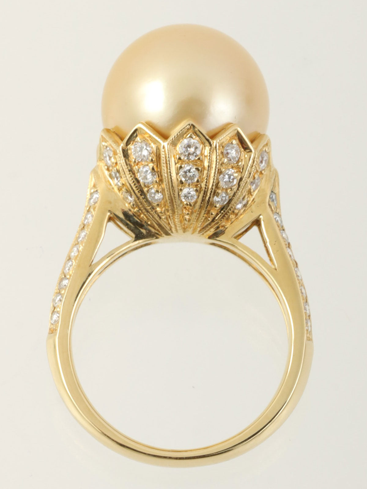 18Kダイヤモンドパールリング ゴールド