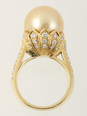 18Kダイヤモンドパールリング ゴールド