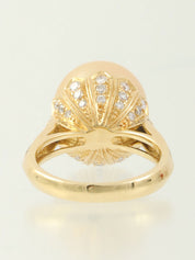 18Kダイヤモンドパールリング ゴールド