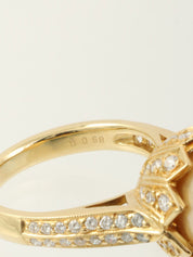 18Kダイヤモンドパールリング ゴールド