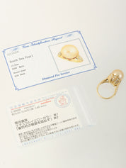 18Kダイヤモンドパールリング ゴールド