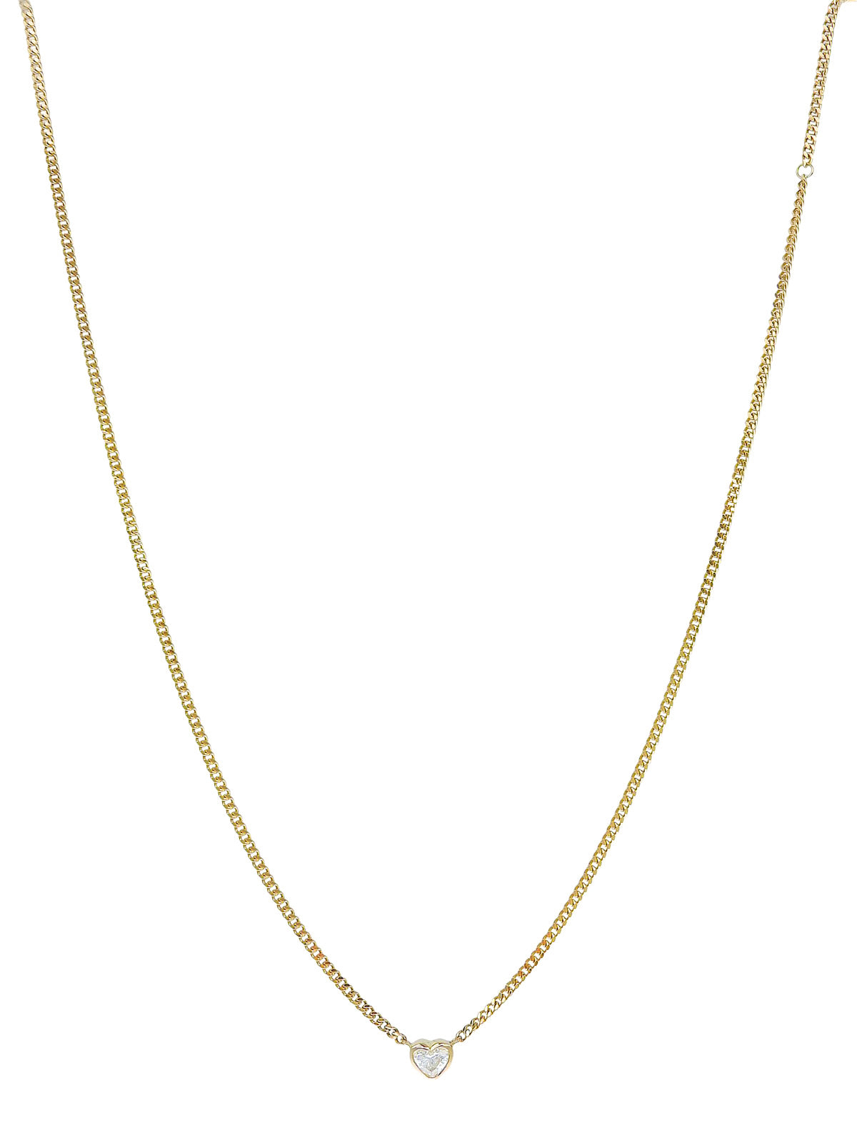 18K Gold Diamond Heart Motif Necklace