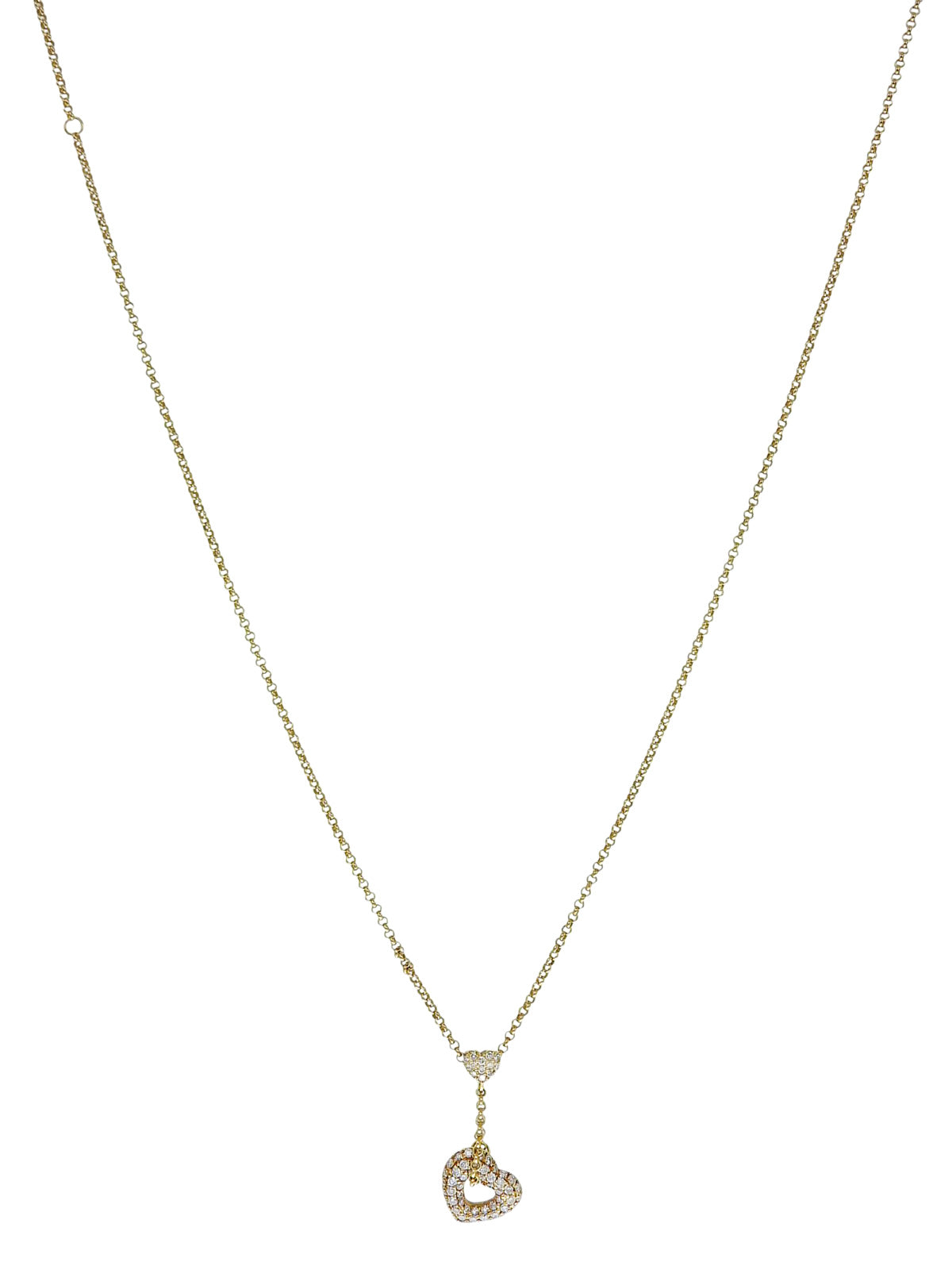 18K Gold Diamond Heart Motif Necklace