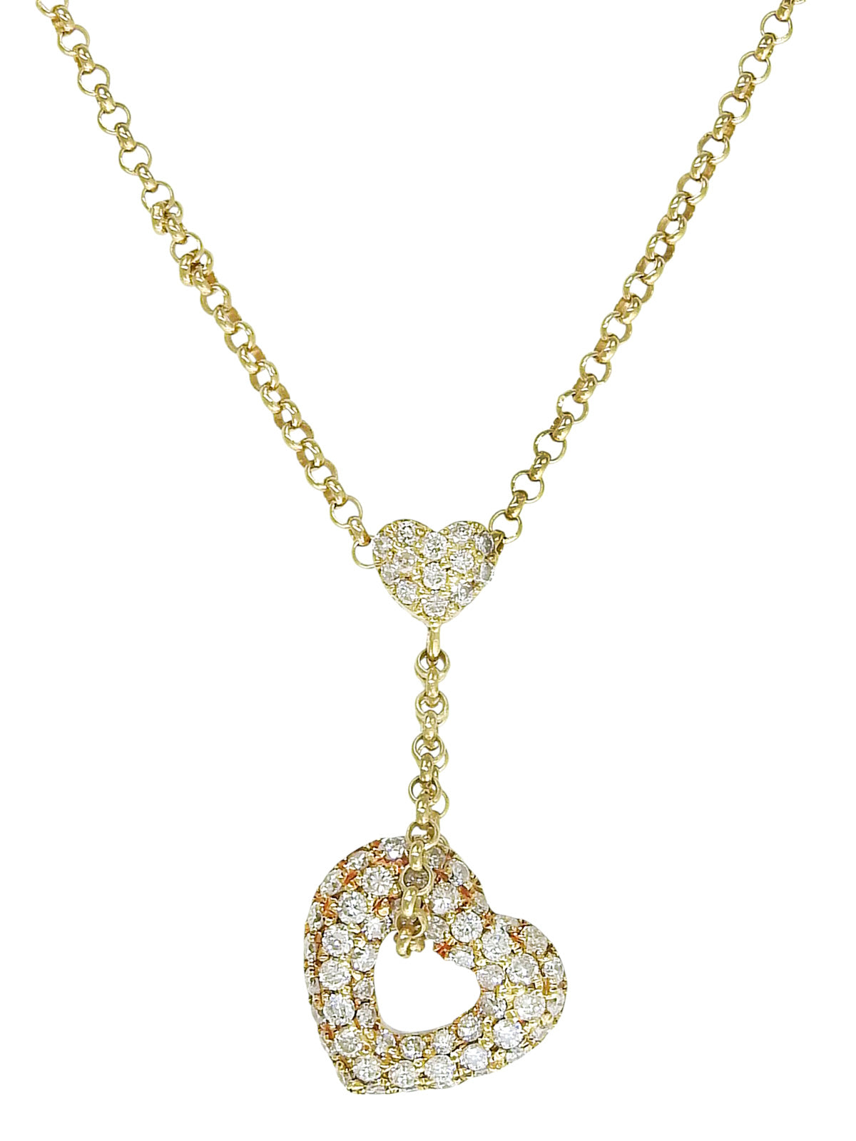 18K Gold Diamond Heart Motif Necklace