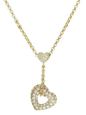 18K Gold Diamond Heart Motif Necklace