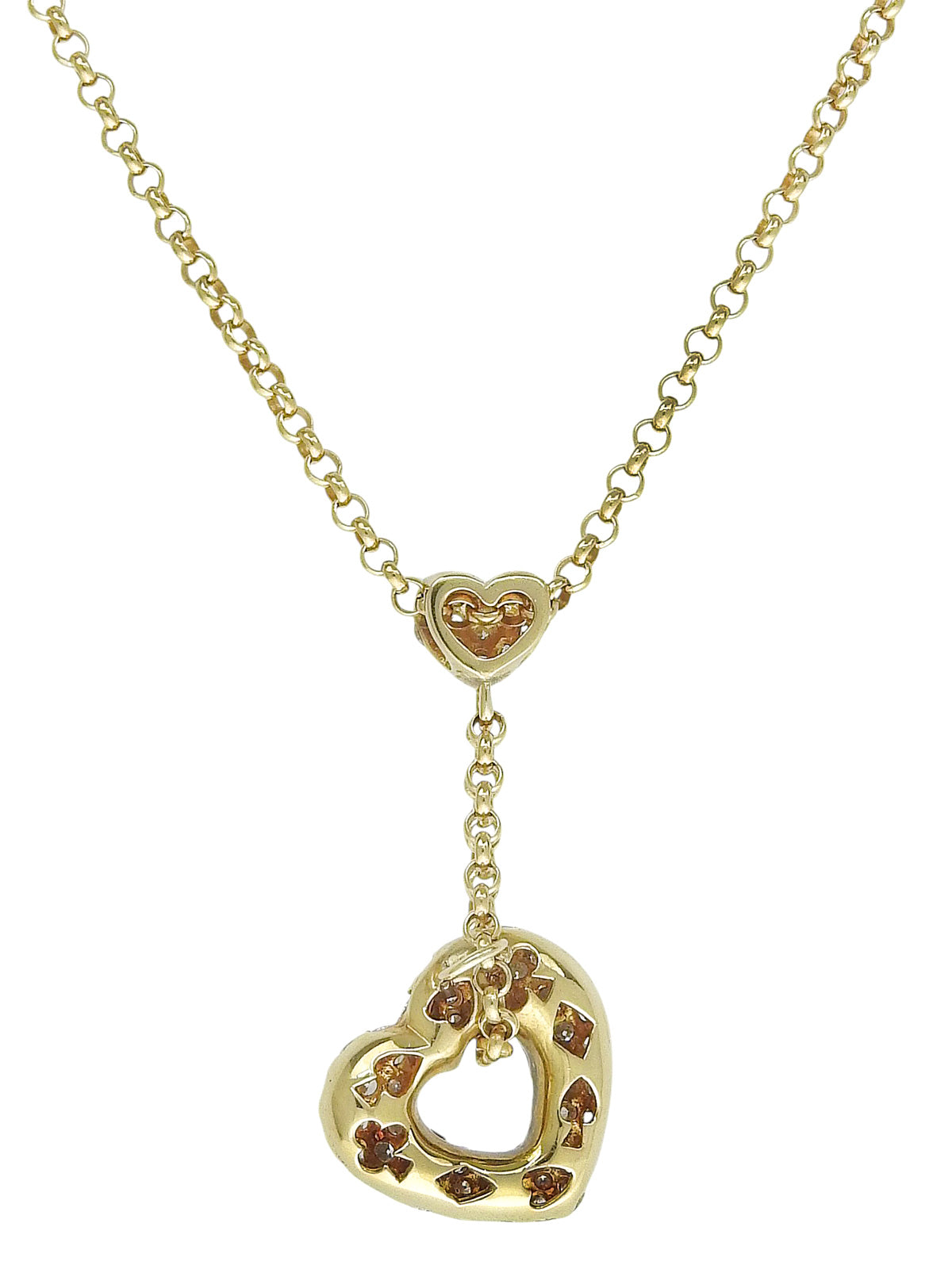 18K Gold Diamond Heart Motif Necklace