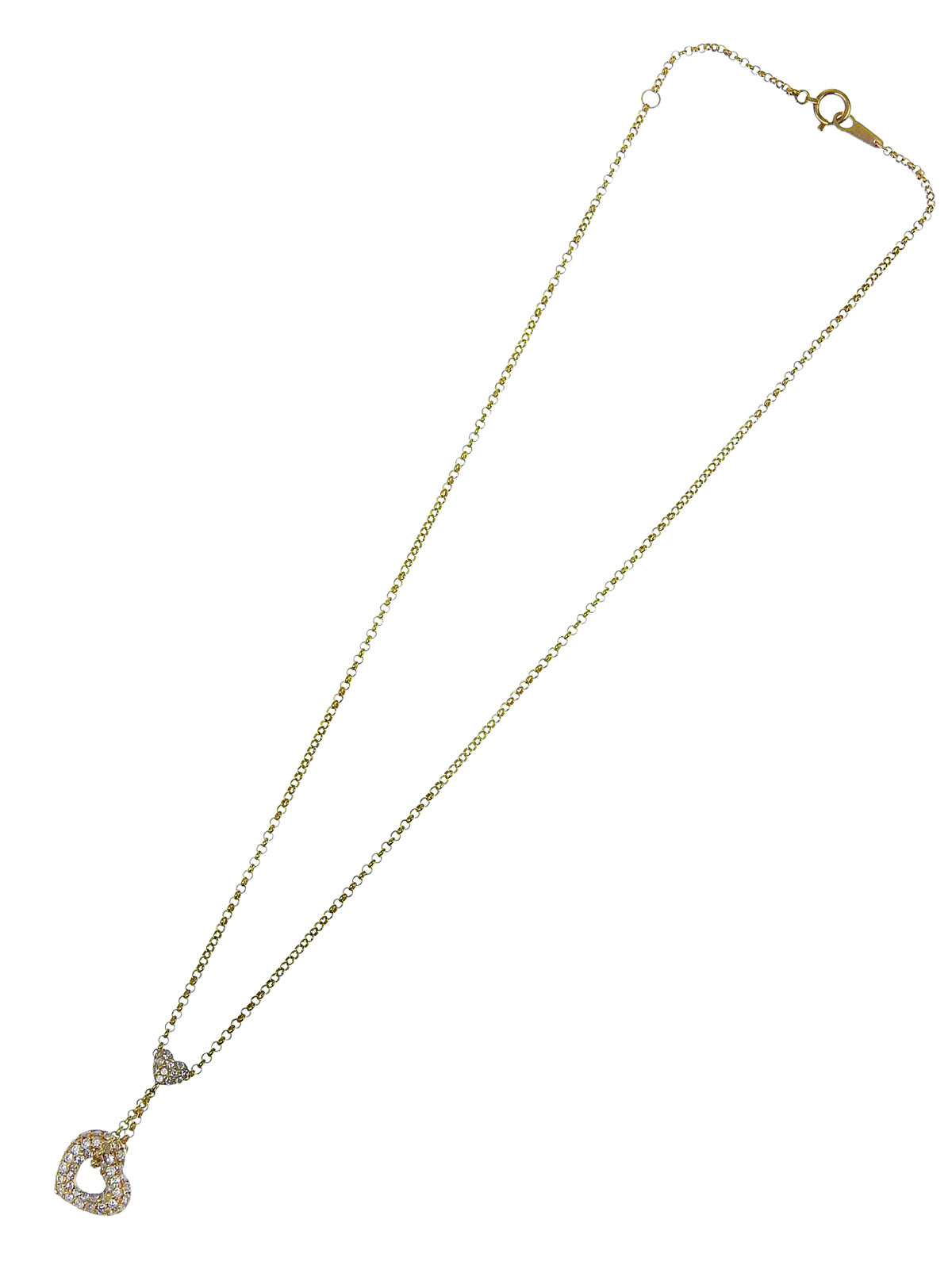 18K Gold Diamond Heart Motif Necklace