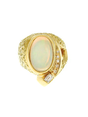 18Kオパールダイヤモンドオーバルデザインリング ゴールド/マルチ