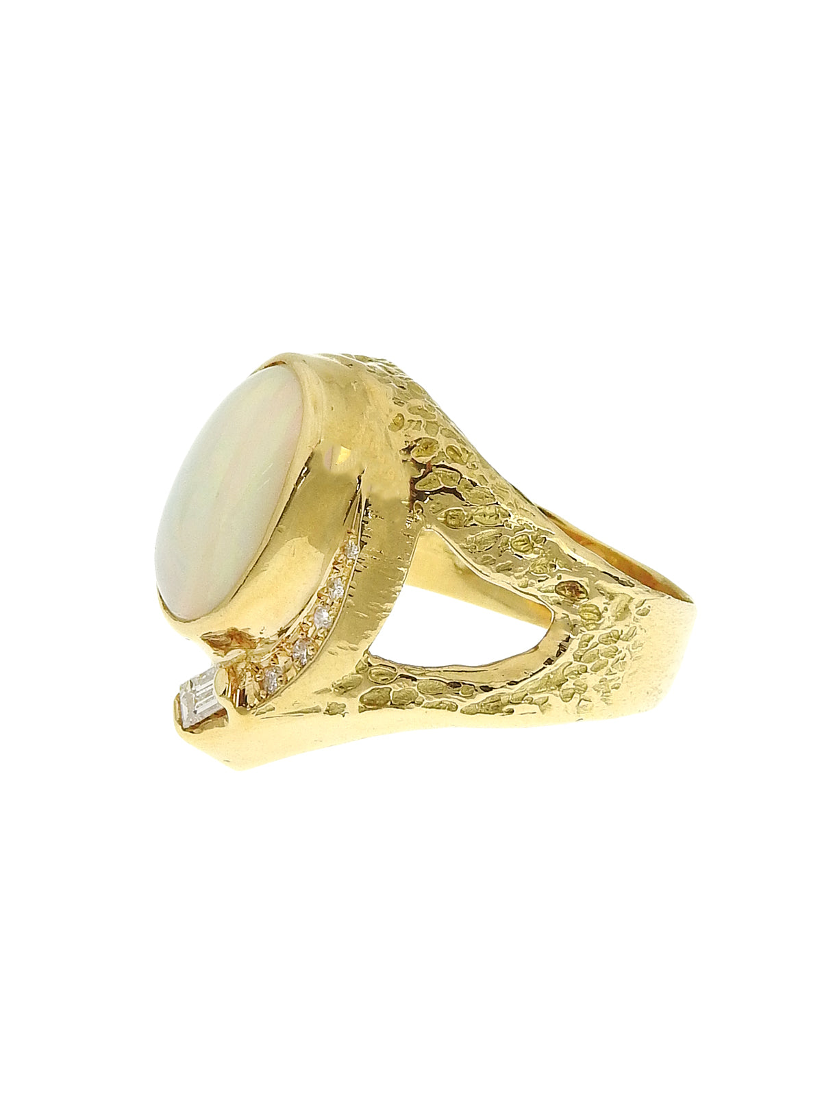 18Kオパールダイヤモンドオーバルデザインリング ゴールド/マルチ