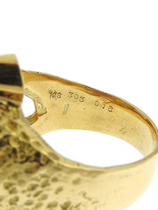 18K Gold/Multicolor Opal Diamond Oval Design Ring