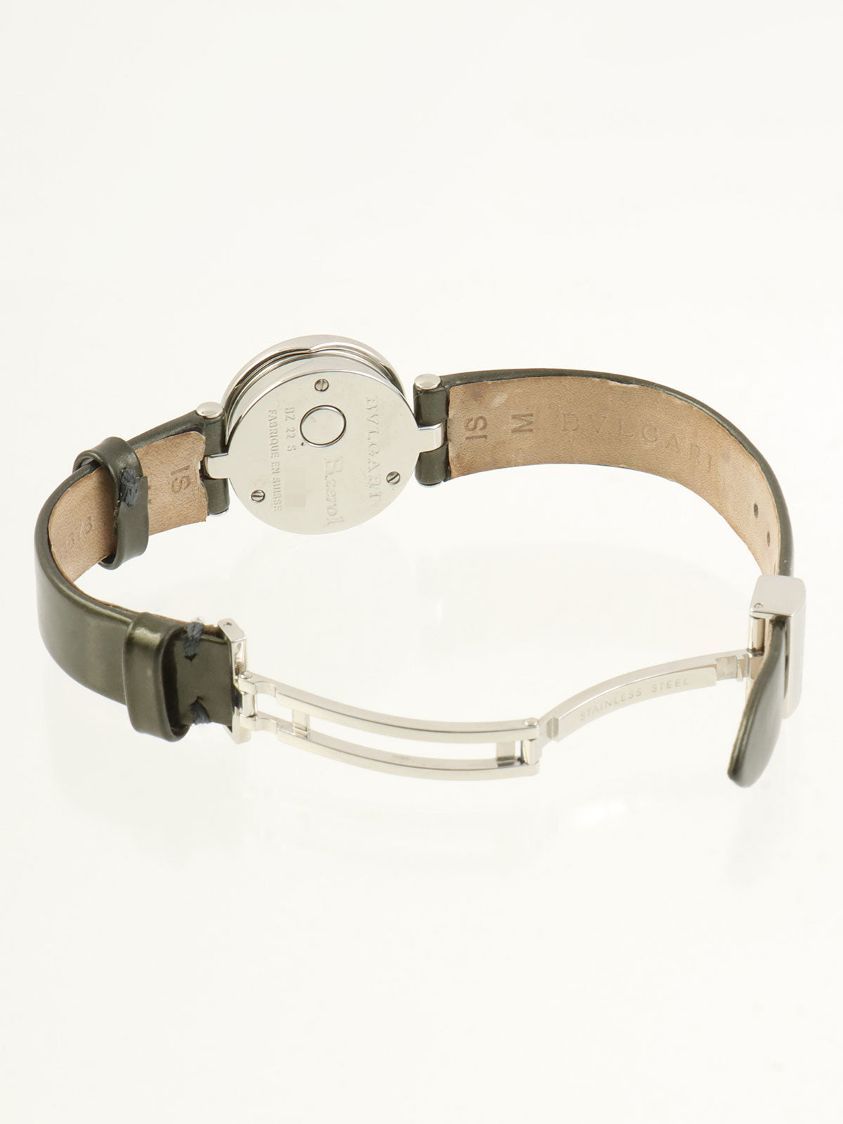 18Kブラックダイヤベゼルビーゼロワンウォッチ シルバー/カーキ