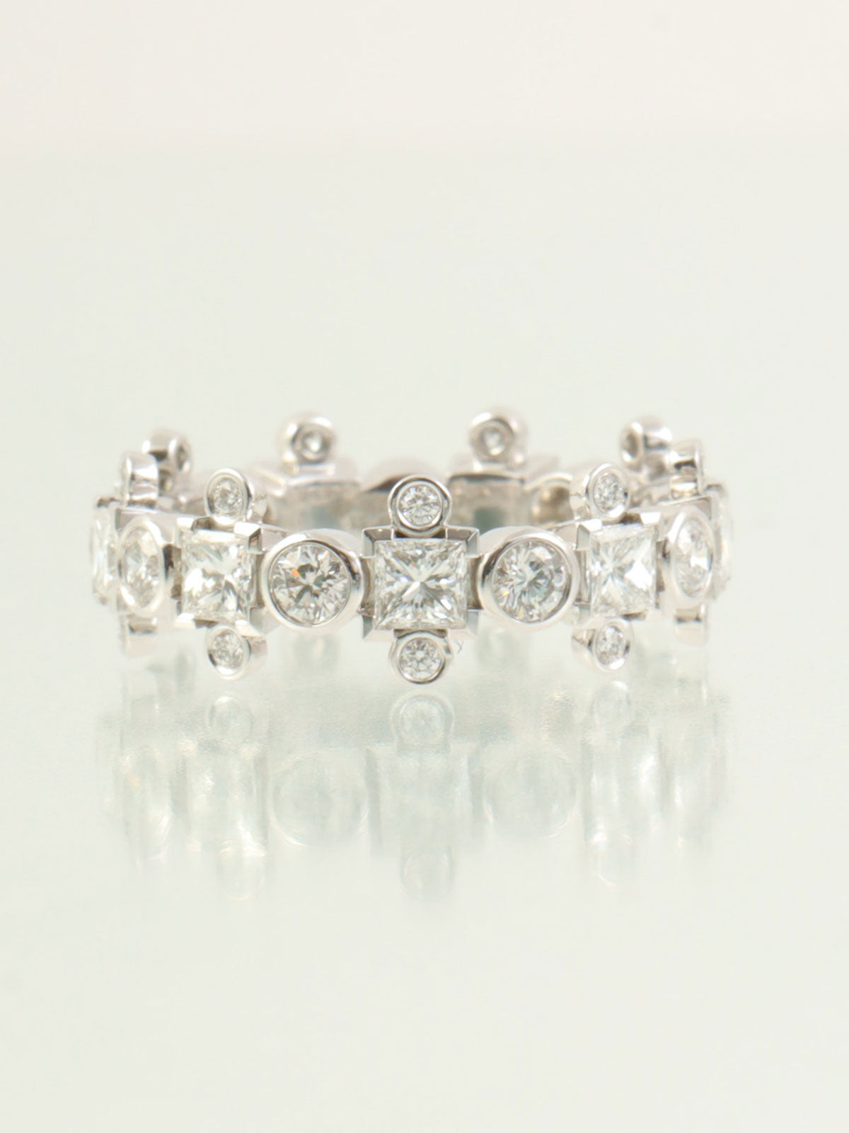 18Kダイヤモンドウェディングバンドリング シルバー