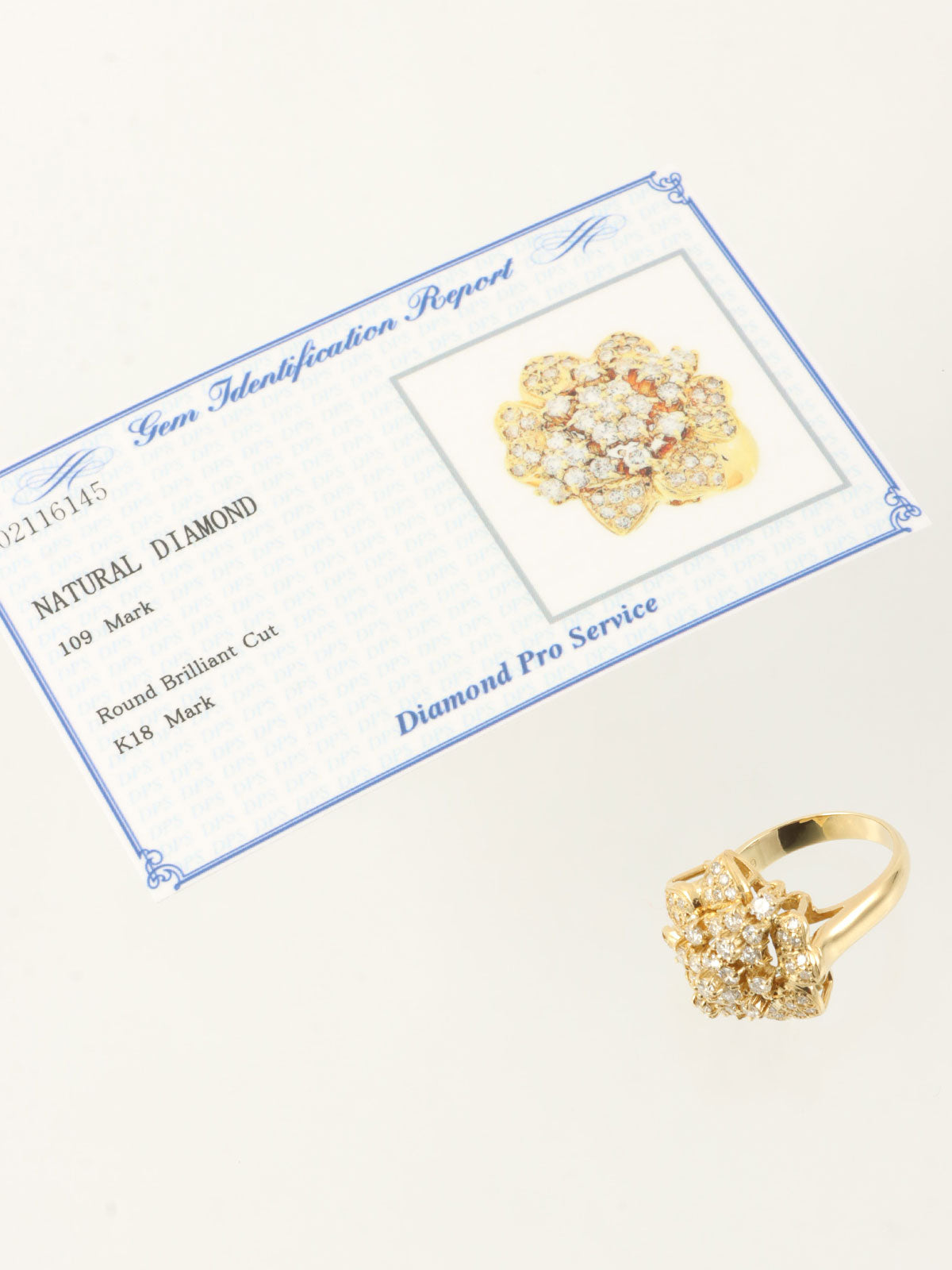 18Kダイヤモンドデザインリング　ゴールド