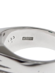 プラチナエメラルドデザインリング シルバー/グリーン