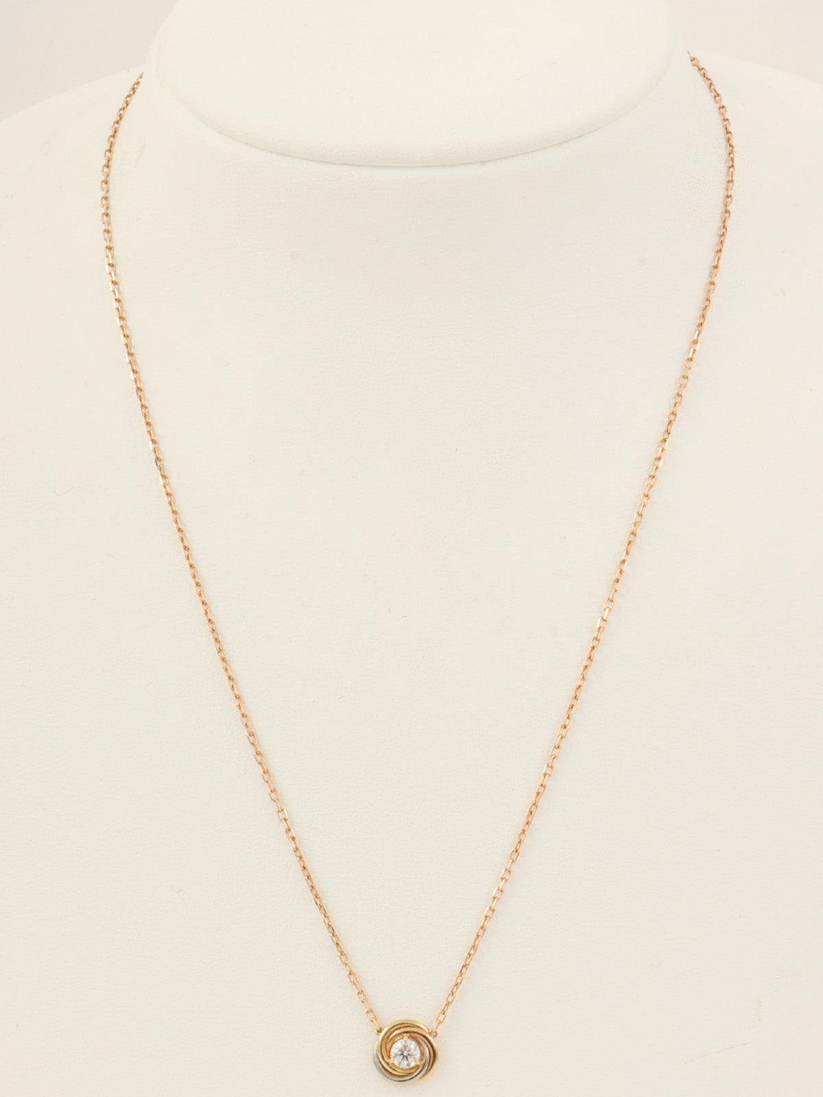 18K Gold Diamond Trinity Necklace