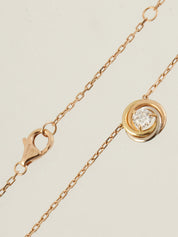 18K Gold Diamond Trinity Necklace