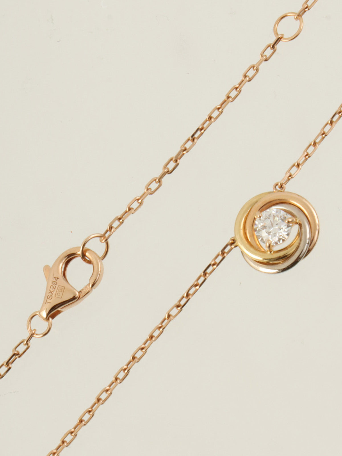 18K Gold Diamond Trinity Necklace