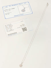 铂金粉钻花朵图案项链，银色/粉色