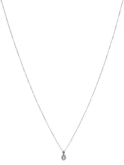 18K Aquamarine Diamond Necklace in Silver/Light Blue