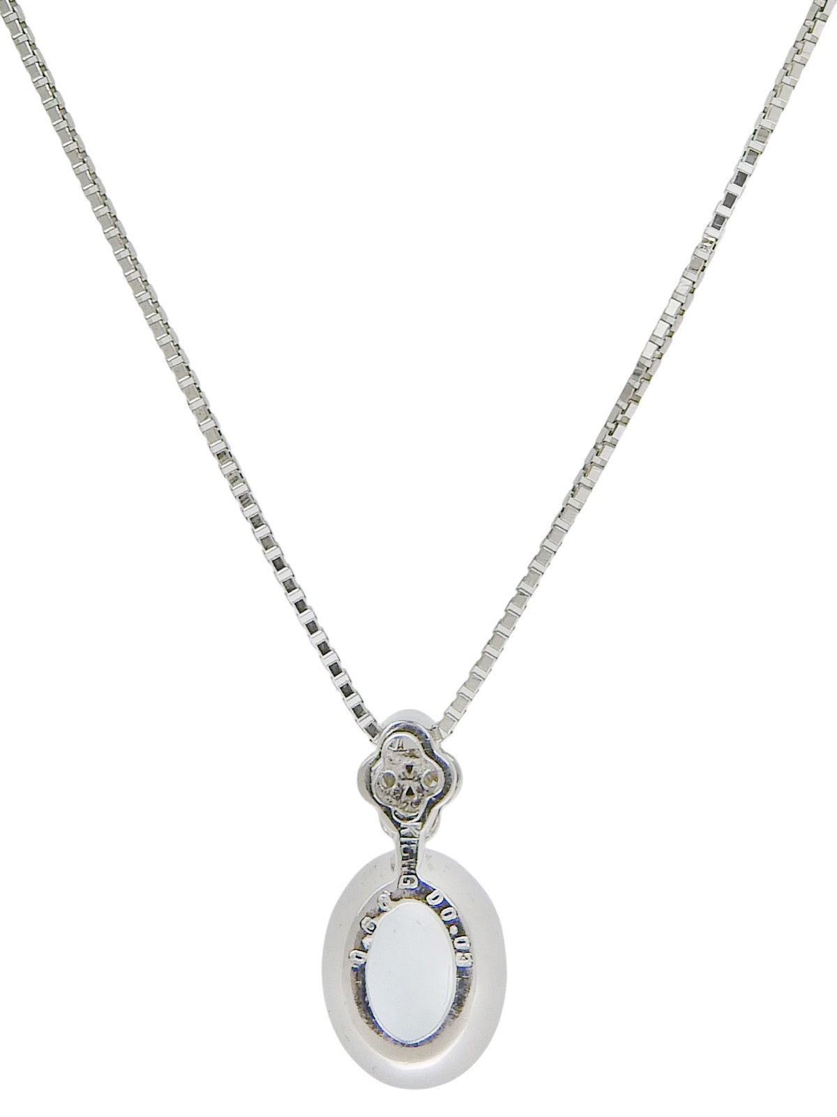 18K Aquamarine Diamond Necklace in Silver/Light Blue