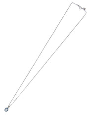 18Kアクアマリンダイヤモンドネックレス シルバー/ライトブルー