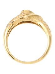18K Sapphire Diamond Design Ring #53 Gold/Blue