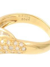 18K Sapphire Diamond Design Ring #53 Gold/Blue