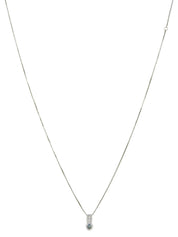 Platinum Alexandrite Diamond Design Motif Necklace in Green/Silver