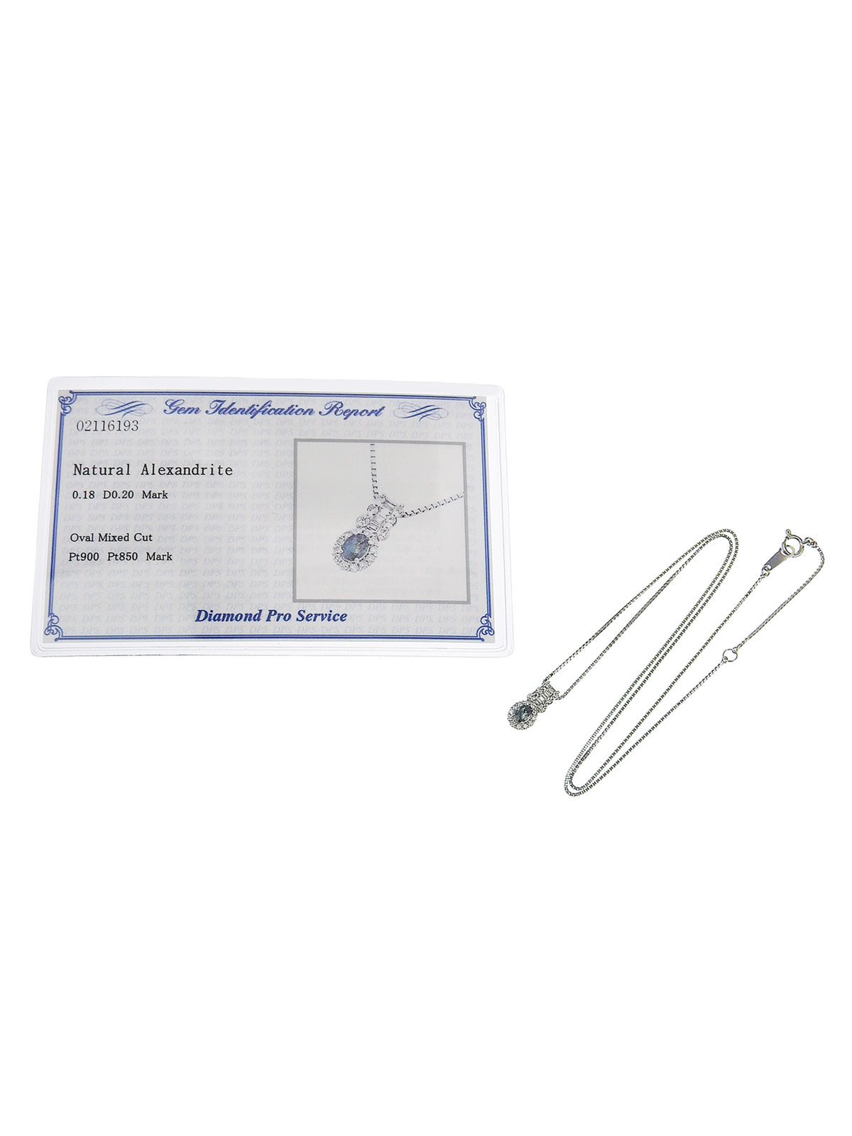 Platinum Alexandrite Diamond Design Motif Necklace in Green/Silver