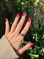 プラチナダイヤモンドタンザナイトリング シルバー/ブルー