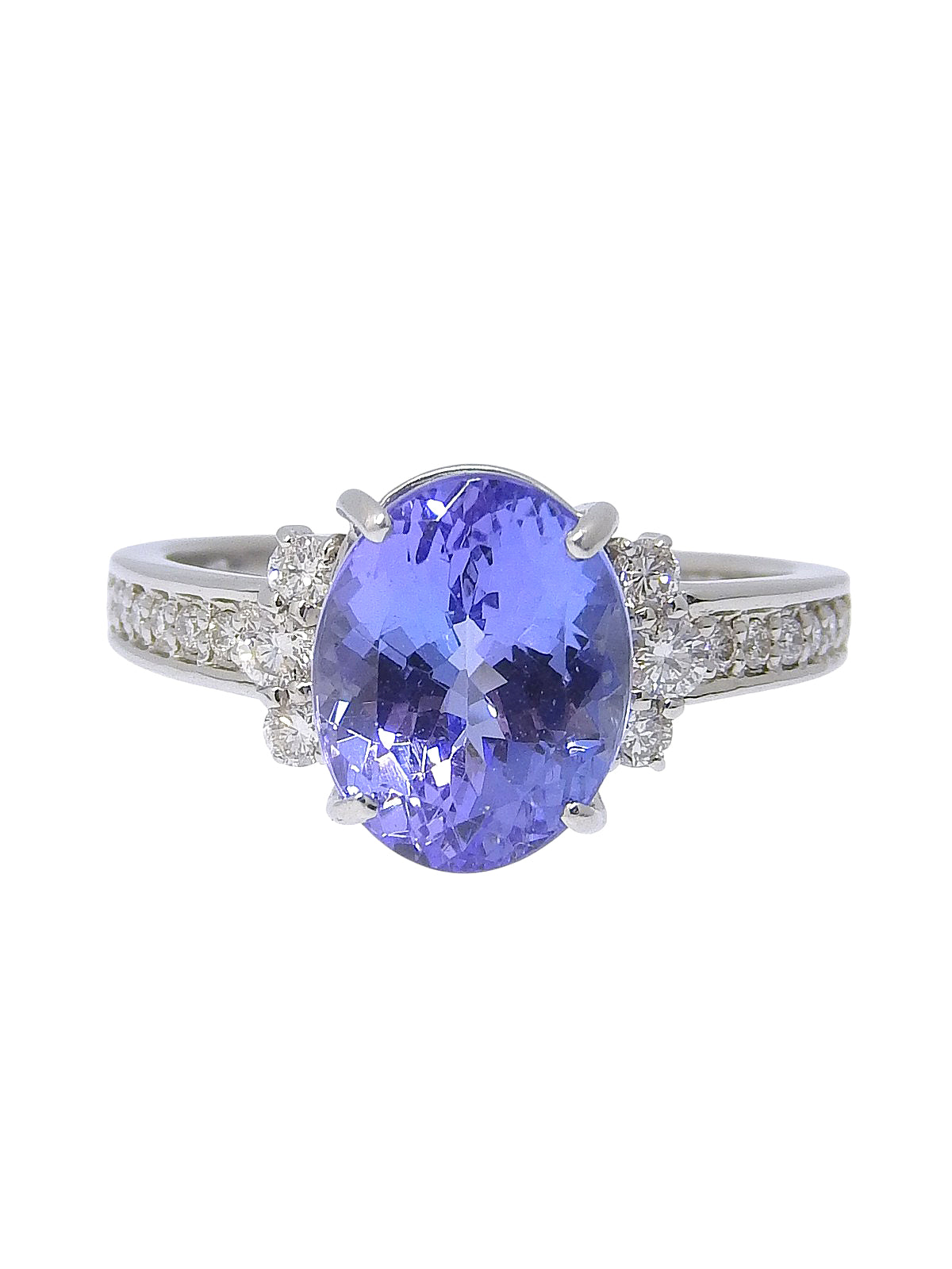 プラチナダイヤモンドタンザナイトリング シルバー/ブルー