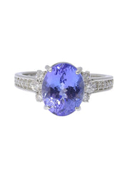 プラチナダイヤモンドタンザナイトリング シルバー/ブルー