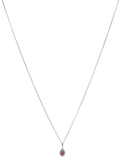 Platinum Ruby Diamond Necklace in Silver/Cherry Red
